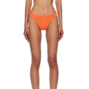 Hunza G crinkle bikini bottom one size Bright Orange Bikini Bottom